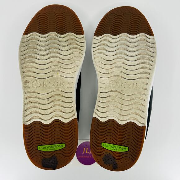 Kizik Men's Vegas Black Leather Slip On Hands Free Sneakers Size 8 Wide (EE) - Picture 10 of 11